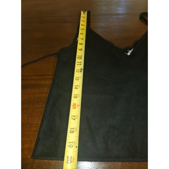 ZARA Crop Suede Lace Tweed Tank Top Size Small - Picture 5 of 7